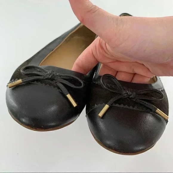 Lands end ballet flats size 8 38 chocolate brown suede bow round toe balletcore - Picture 12 of 13